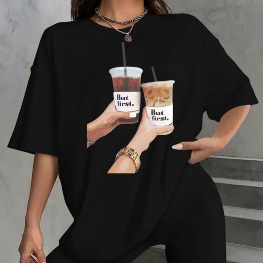 Tricou Oversized But First Ice Coffee