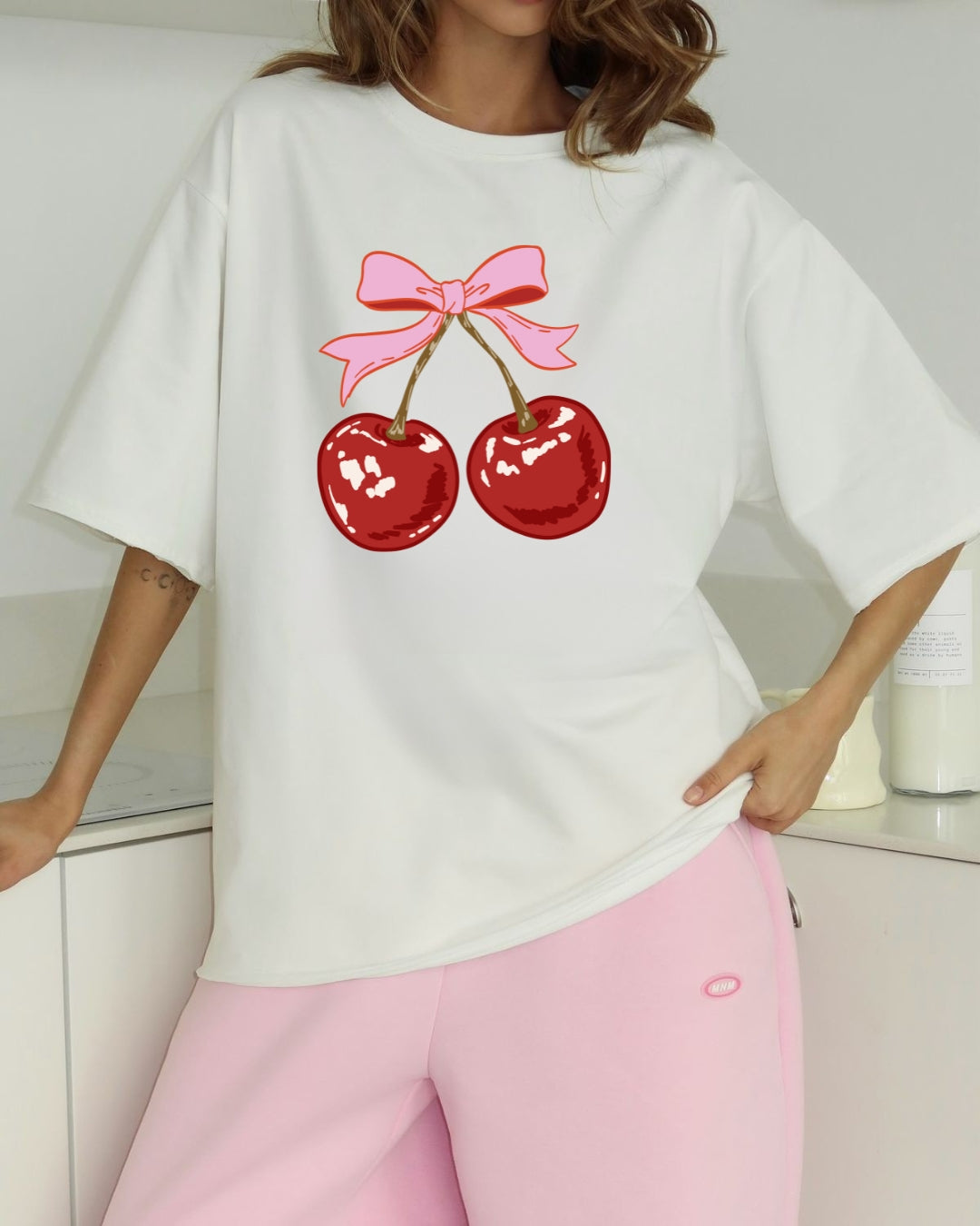 Tricou cirease fundita roz 4 bumbac 100%