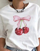 Tricou Oversized Bow Cherry