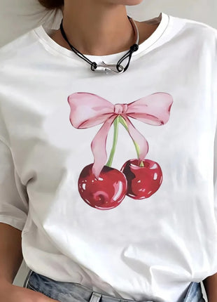 Tricou Oversized Bow Cherry