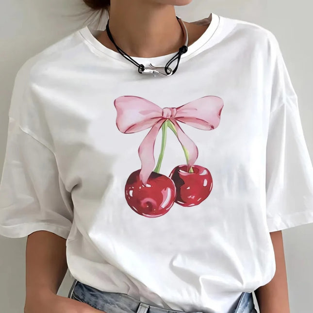 Tricou Oversized Bow Cherry