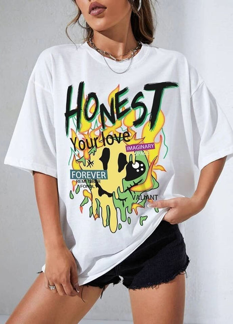 Tricou Oversized Smiley Melting Honest