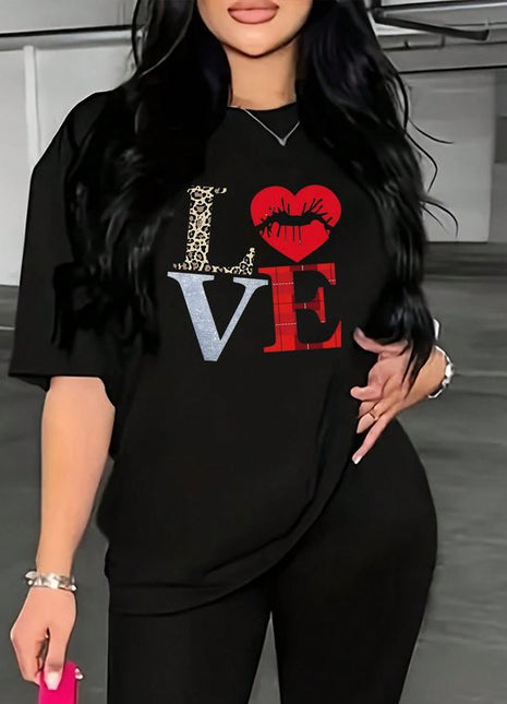 Tricou Oversized Love red