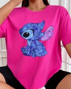 Tricou oversized stitch galaxy