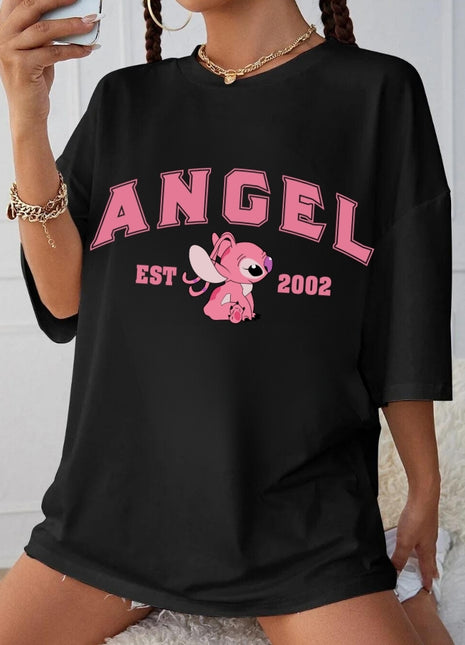 Tricou Oversized Angel pink