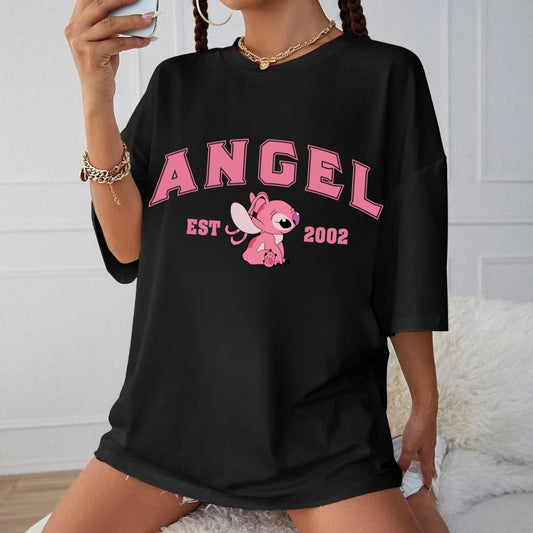 Tricou Oversized Angel pink