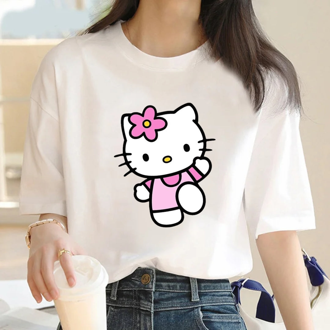 Tricou Oversized Hello Kitty Flower