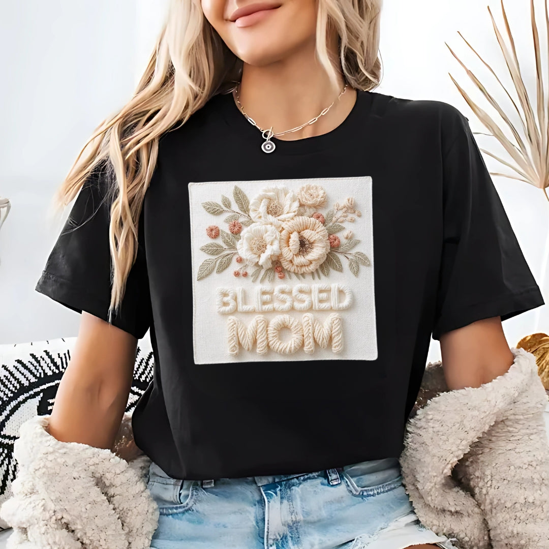 Tricou women blessed mom 6 bumbac 100%