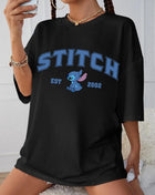 Tricou Oversized Stitch Blu