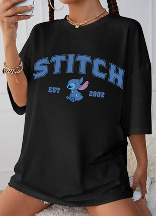 Tricou Oversized Stitch Blu