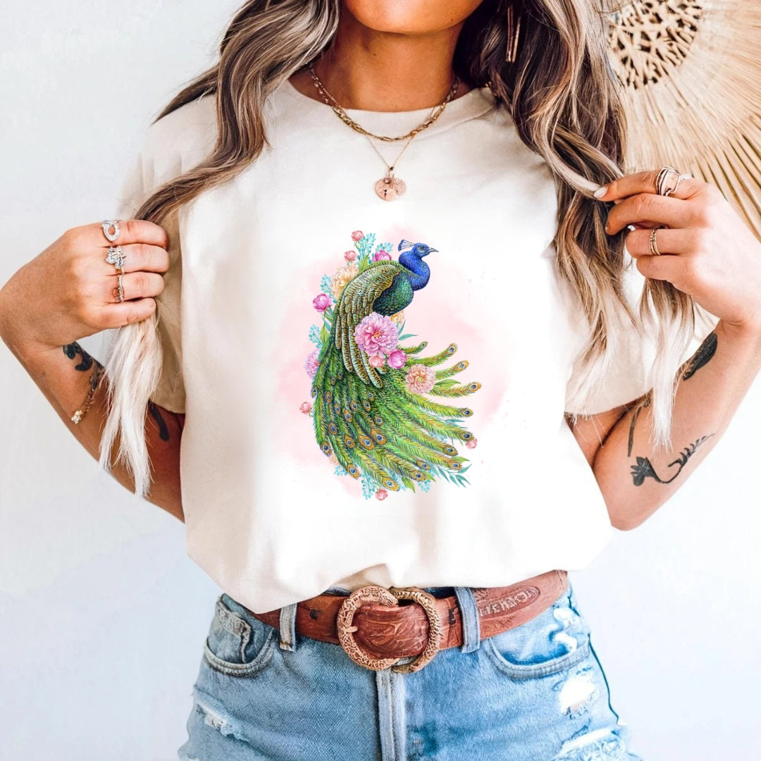 Tricou bumbac 100% paun 7