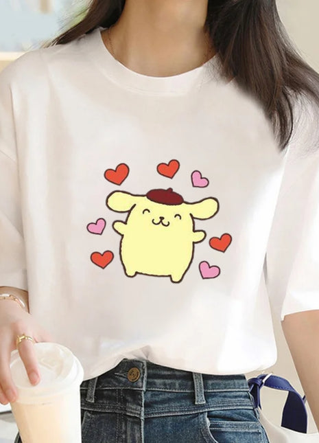 Tricou Oversized Pompompurin Hearts