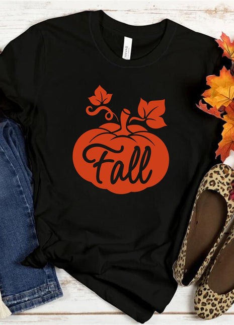 Tricou Oversized Fall Cute Pumpkin Orange