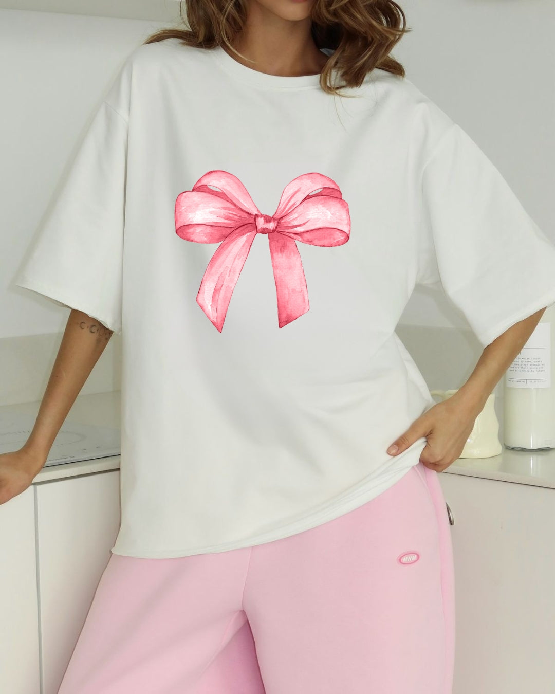 Tricou fundita roz 7 bumbac 100%