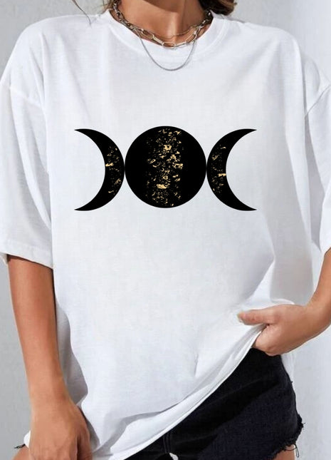 Tricou Oversized Luna Plina si Jumatate