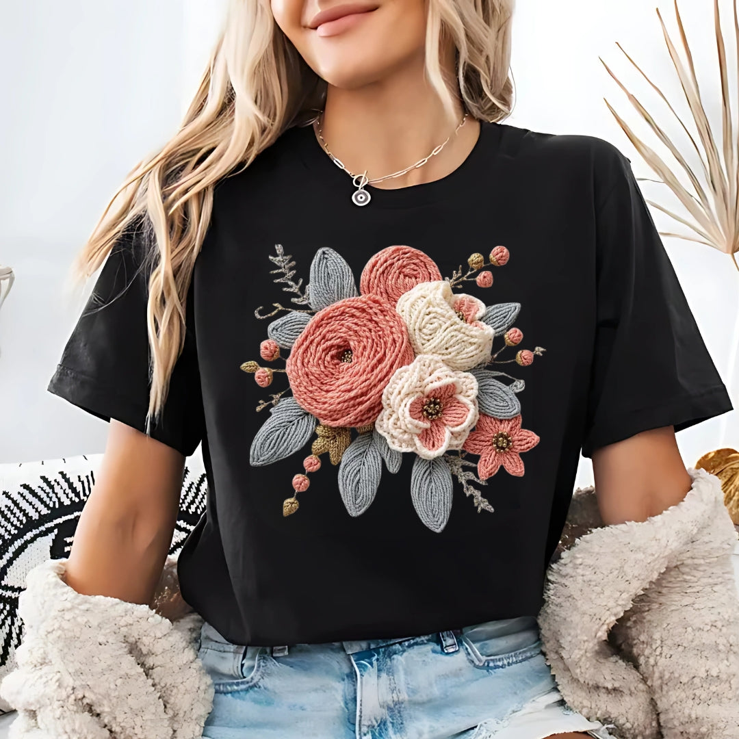 Tricou women flori 8 bumbac 100%