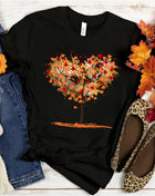 Tricou Oversized Autumn Fall Leafs Tree Simple