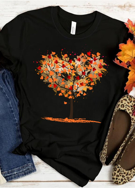 Tricou Oversized Autumn Fall Leafs Tree Simple