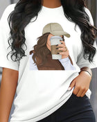 Tricou Oversized Coffee Girl Simple No Face