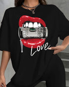 Tricou Oversized Kiss Money