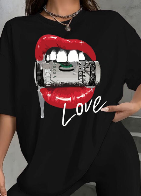 Tricou Oversized Kiss Money