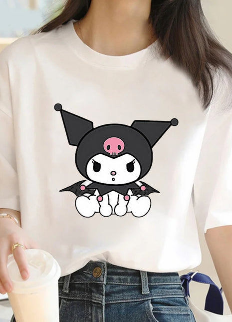 Tricou Oversized Kuromi Sitting