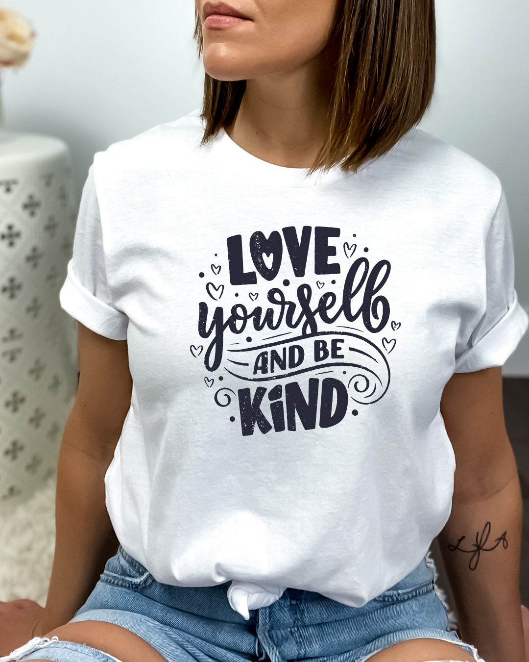 Tricou bumbac 100% love yourself 9