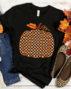 Tricou Oversized Checkered Pumpkin Autumn