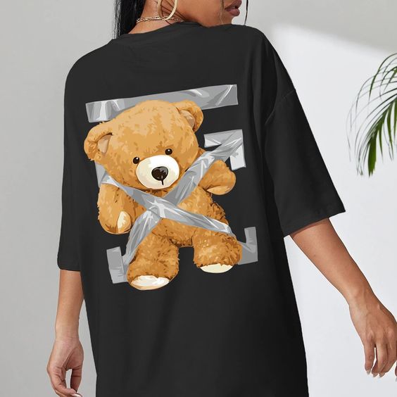 Tricou Oversized Teddy bear Taped to back