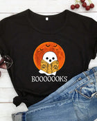 Tricou Oversized Autumn Halloween Books Ghost Cute