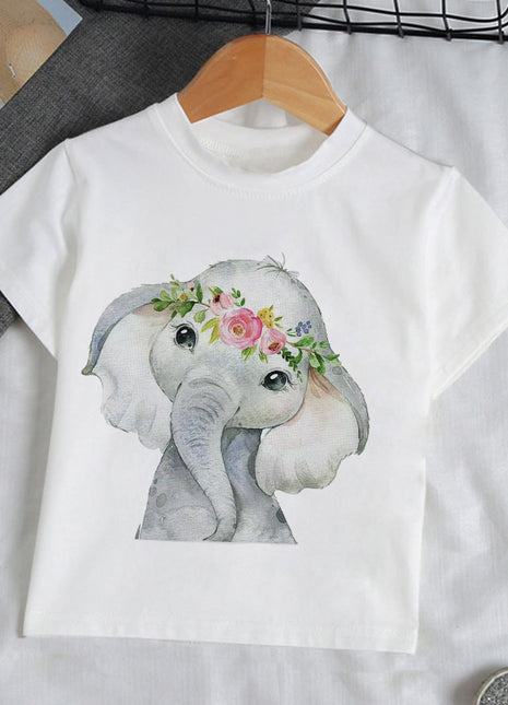 Tricou copii Elefant cu floricele