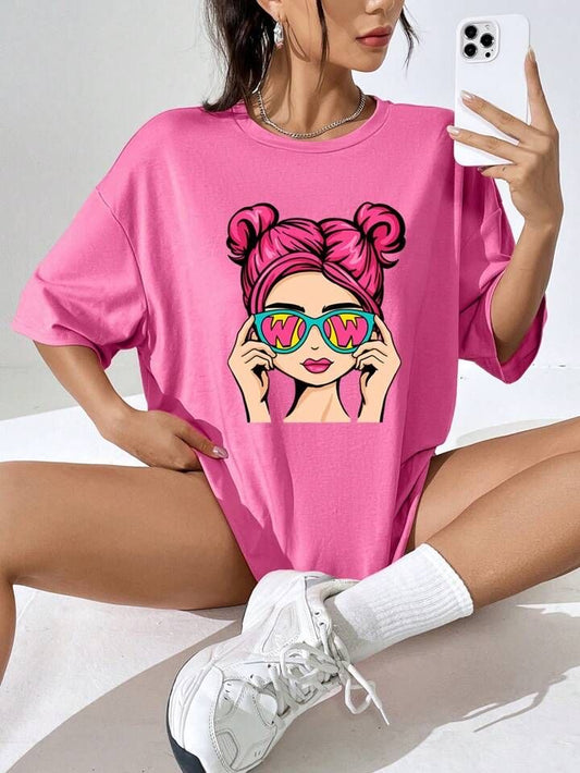 Tricou Oversized pink girl