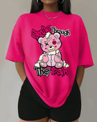 Tricou Oversized Pink Roar