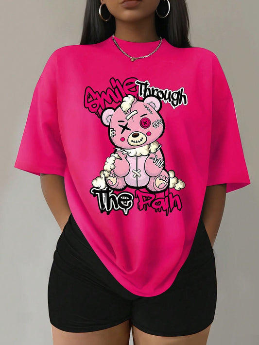 Tricou Oversized Pink Roar