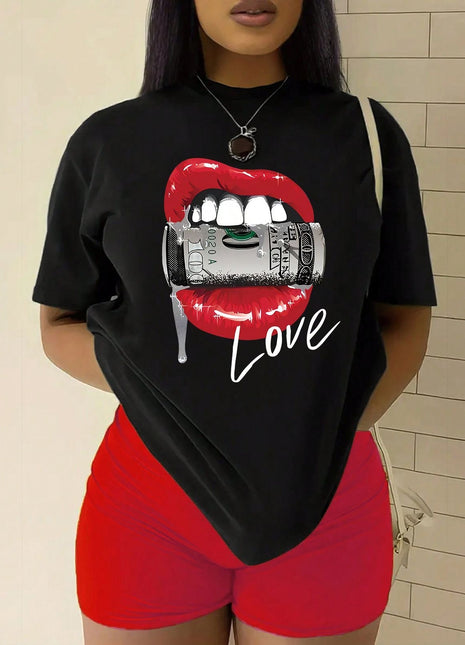 Tricou Oversized Kiss Money