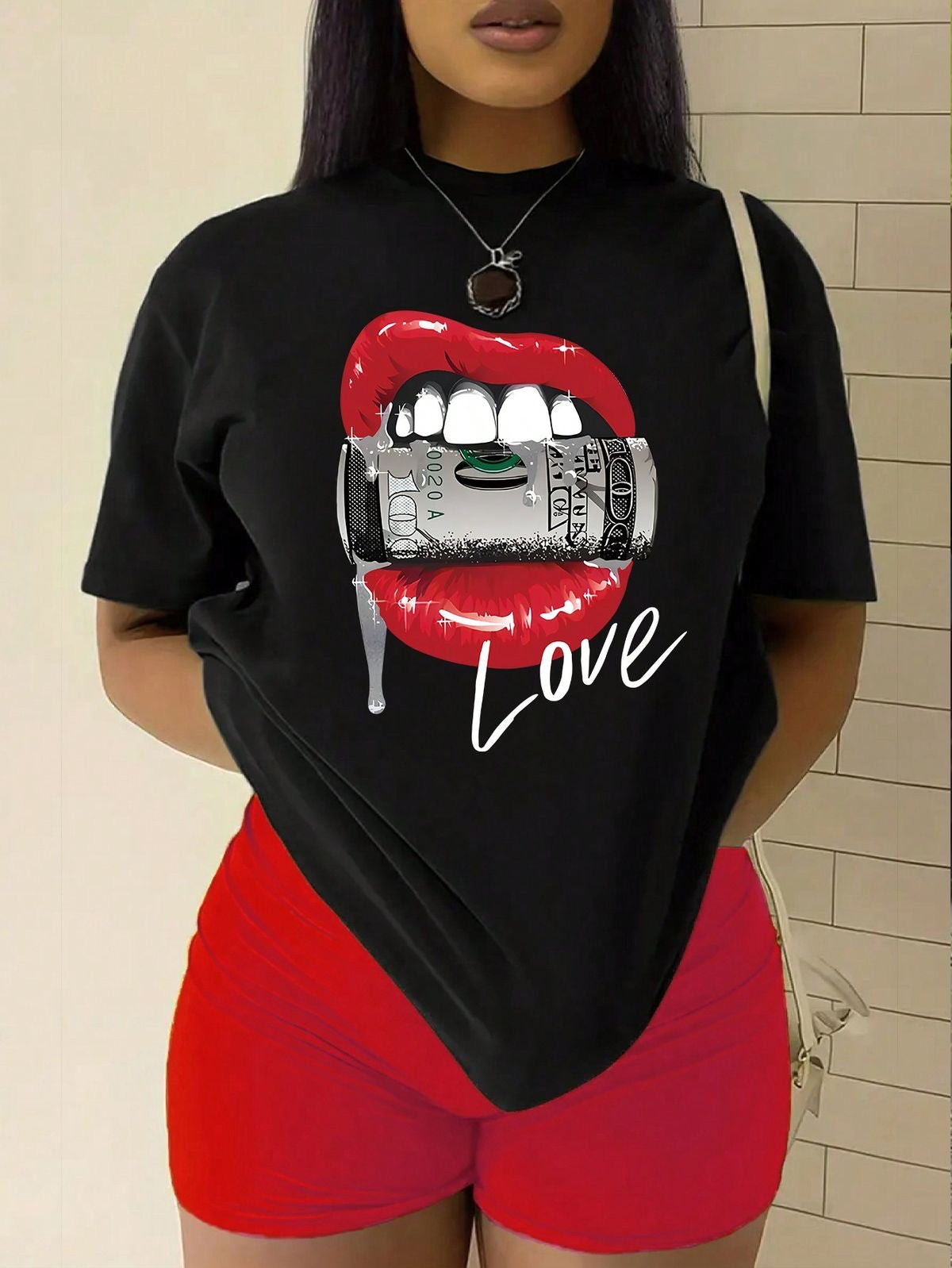 Tricou Oversized Kiss Money