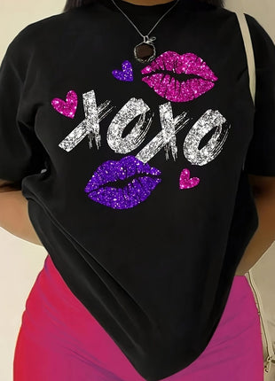 Tricou Oversized xo glitter