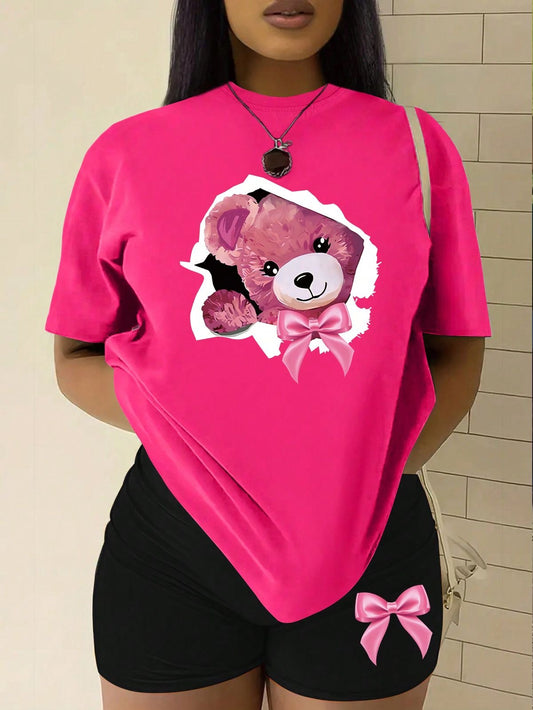 Tricou Oversized Pink Boo