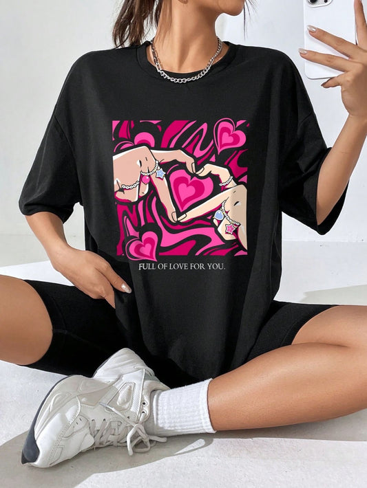 Tricou Oversized Love hands