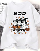 Tricou Oversized Autumn Halloween Witch Ghost Boo