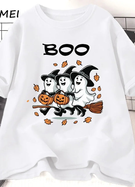 Tricou Oversized Autumn Halloween Witch Ghost Boo