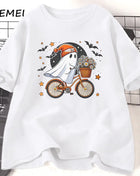 Tricou Oversized Cute Halloween Ghost Autumn Design