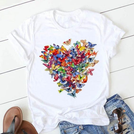 Tricou Oversized Butterfly Heart