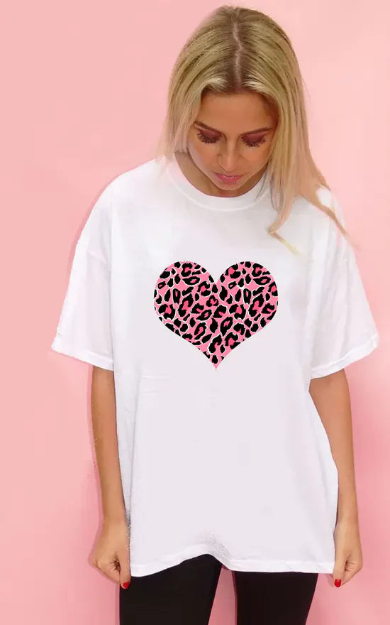 Tricou Oversized Inima Mauve