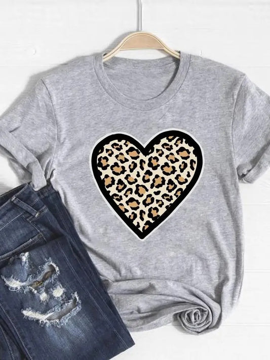 Tricou Inima Lepard